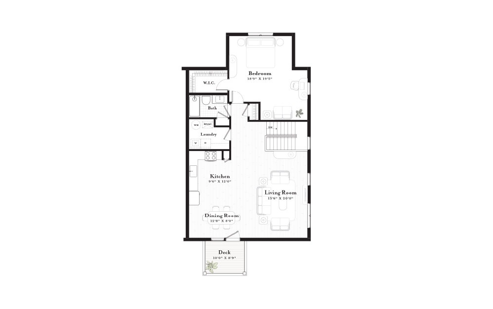 Chatham - 1 bedroom floorplan layout with 1 bath and 1817 square feet. (Floor 2)