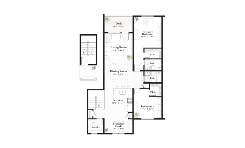 Eastham - 2 bedroom floorplan layout with 2 bathrooms and 2655 square feet