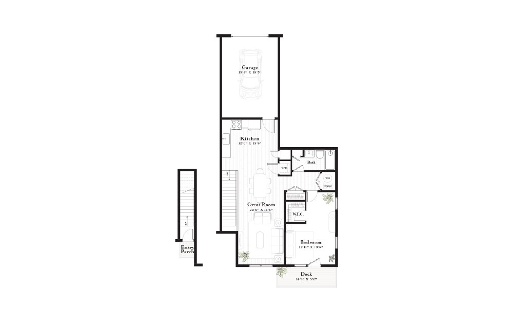 Harwich - 1 bedroom floorplan layout with 1 bath and 1320 square feet.