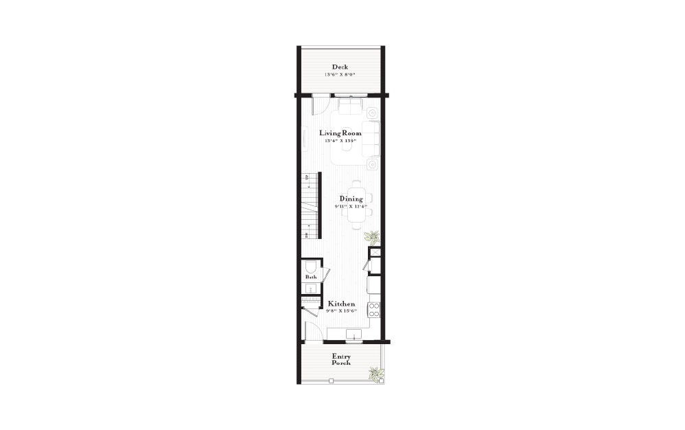 Hyannis - 1 bedroom floorplan layout with 1.5 bathroom and 2032 square feet (Floor 2)