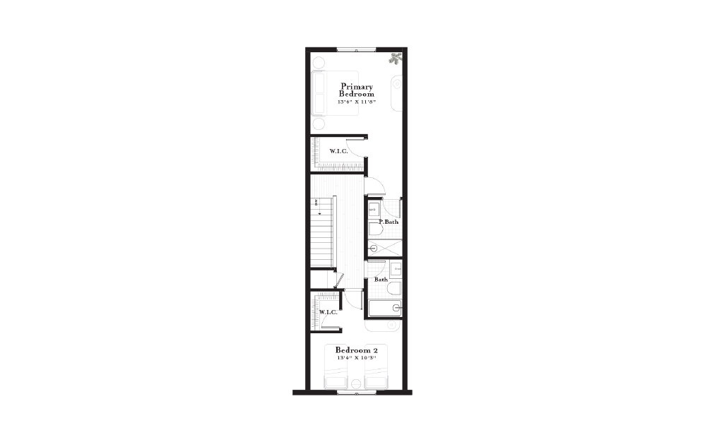 Wellfleet - 2 bedroom floorplan layout with 2.5 baths and 2203 square feet. (Floor 3)